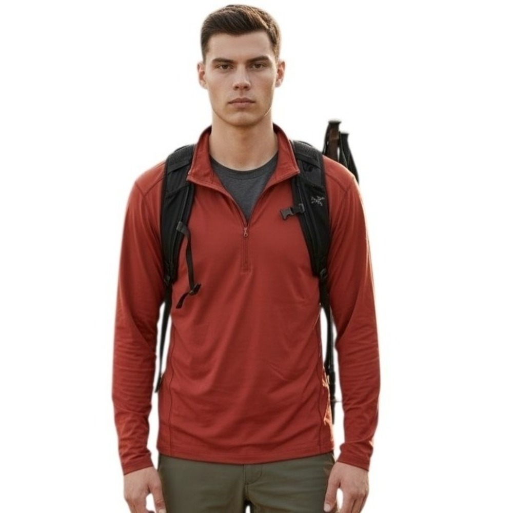 Arc'teryx ¼ Zip Men's Size XL Ribbed Long Sleeve Base Layer Lightweight Pullover